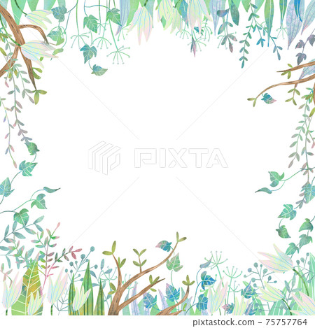 Vector illustration of white background of fashionable plants and flowers with gentle spring colors 75757764