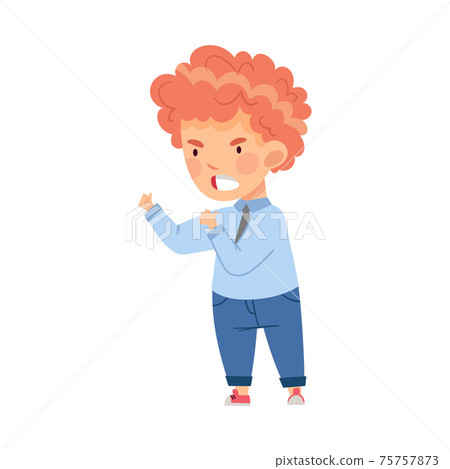 Angry Boy Bullying Somebody and Fighting Abusing the Weak Vector Illustration Angry Boy Bullying Somebody and Fighting Abusing the Weak Vector Illustration 75757873