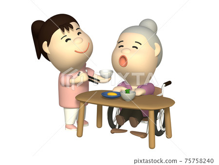 工作人員協助用餐 工作人員協助用餐 75758240