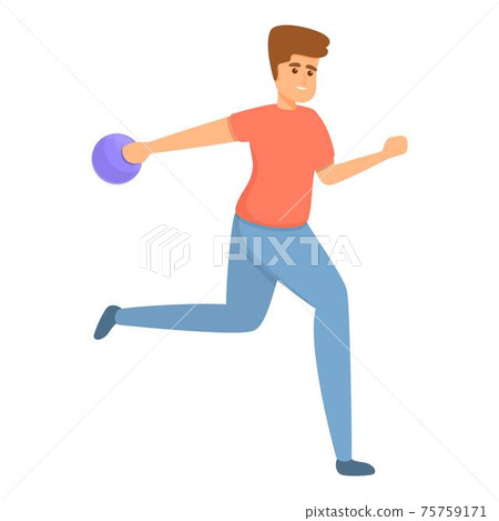 Active playing bowling icon, cartoon style Active playing bowling icon, cartoon style 75759171