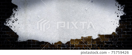 Illustration of a broken brown brick wall Illustration of a broken brown brick wall 75759426