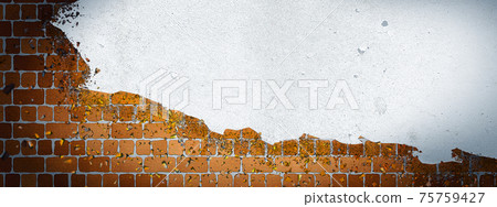 Illustration of a broken brown brick wall Illustration of a broken brown brick wall 75759427