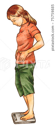 Woman weighing 2 Woman weighing 2 75759885