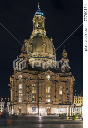 Dresden Frauenkirche at night, Germany 75760154
