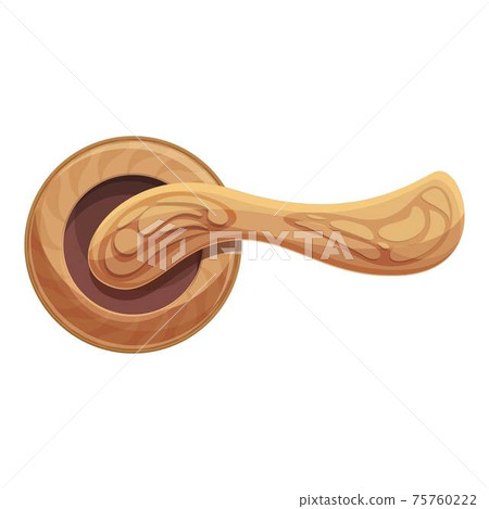 Classic wood door handle icon, cartoon style 75760222