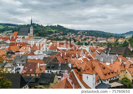 view of Cesky Krumlov, Czech republic view of Cesky Krumlov, Czech republic 75760650