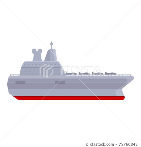 Aircraft carrier modern type icon, cartoon style 75760848