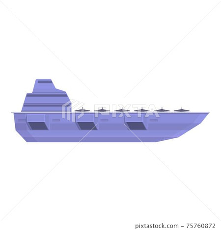 Aircraft carrier defence icon, cartoon style Aircraft carrier defence icon, cartoon style 75760872