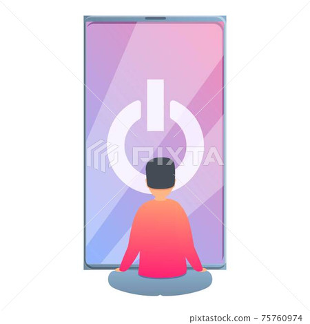 Digital detoxing disconnect icon, cartoon style 75760974