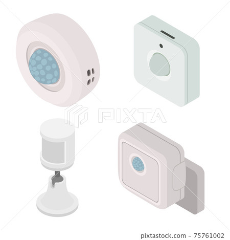 Motion sensor icons set, isometric style 75761002