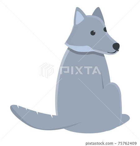 Sad wolf icon, cartoon style Sad wolf icon, cartoon style 75762409