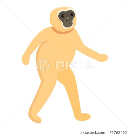Gibbon walking icon, cartoon style 75762463