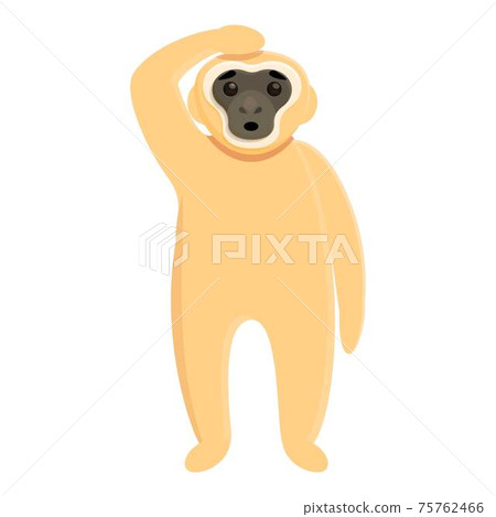 Gibbon thinking icon, cartoon style 75762466