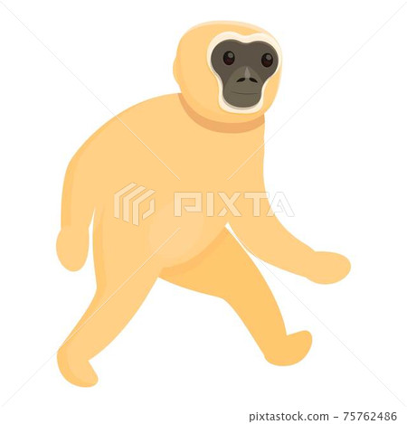 Gibbon walking icon, cartoon style 75762486