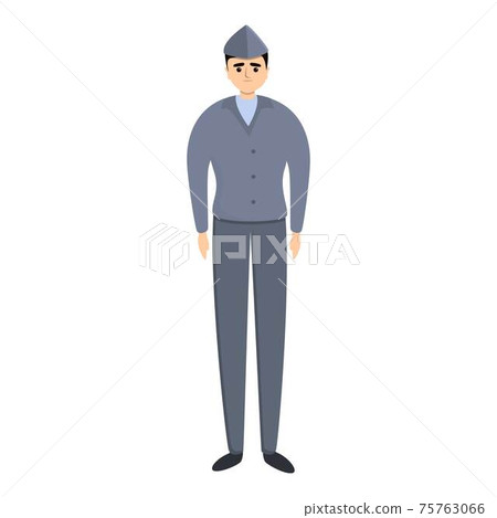 Aviator military uniform icon, cartoon style 75763066