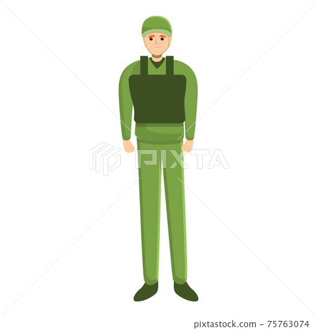 Jacket military uniform icon, cartoon style Jacket military uniform icon, cartoon style 75763074