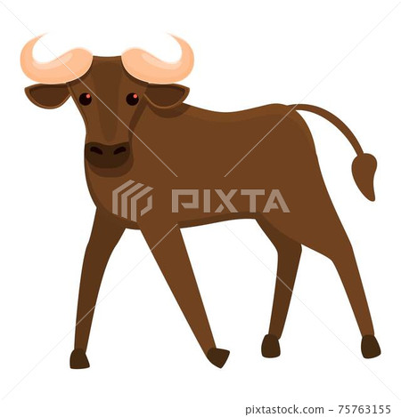 Wildebeest icon, cartoon style 75763155