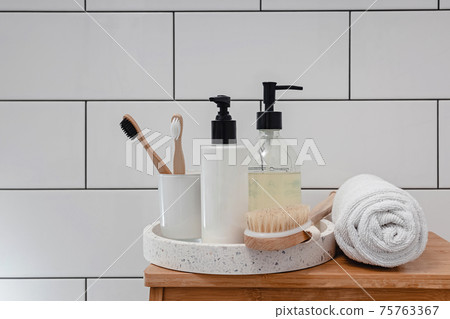 spa composition on white wooden background spa composition on white wooden background 75763367