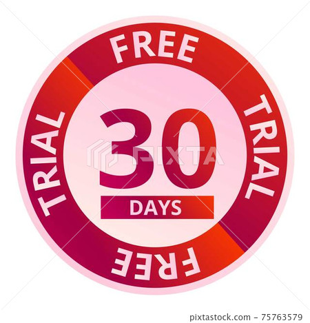 Free trial 30 days icon, cartoon style Free trial 30 days icon, cartoon style 75763579