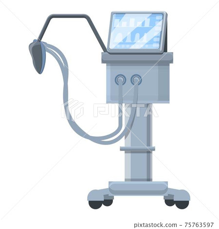 Hospital ventilator medical machine icon, cartoon style Hospital ventilator medical machine icon, cartoon style 75763597