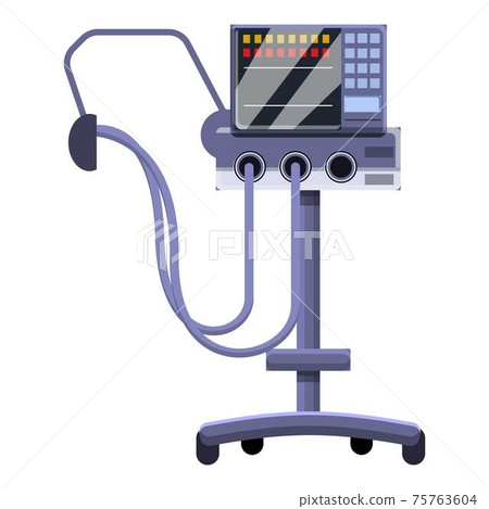 Equipment ventilator medical machine icon, cartoon style 75763604
