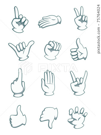 Cartoon hands in different positions. body part illustrations isolate on white 75764024