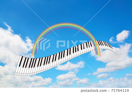 鋼琴鍵盤彩虹 75764119