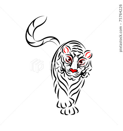 White Tiger White Tiger Illustration Japanese Traditional Performing Arts Kabuki Stage Makeup Kumadori Design Vector White Tiger White Tiger Illustration Japanese Traditional Performing Arts Kabuki Stage Makeup Kumadori Design Vector 75764226