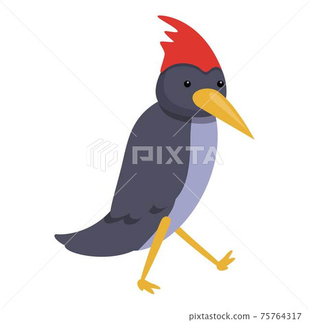 Walking woodpecker icon, cartoon style 75764317