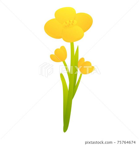 Canola field plant icon, cartoon style Canola field plant icon, cartoon style 75764674