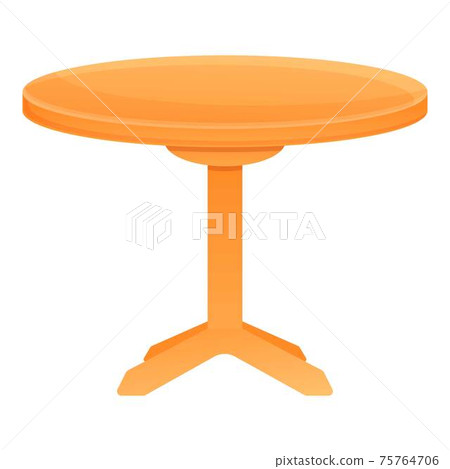 Round wood table icon, cartoon style Round wood table icon, cartoon style 75764706