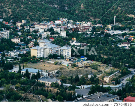 resort town in the Crimea, between the mountains 75764956