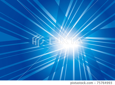 朝著光的集中線的藍色背景圖像插圖 75764993