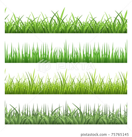 Green field grass. Horizontal seamless patterns set 75765145