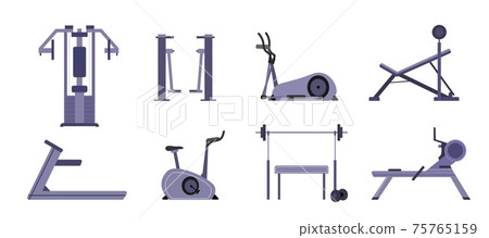 Gym equipment set, sport simulators for trainings and physical exercises 75765159