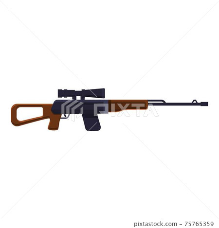 Scar sniper weapon icon, cartoon style Scar sniper weapon icon, cartoon style 75765359