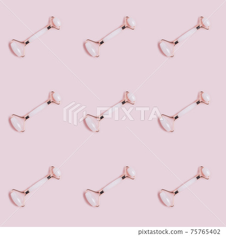 Pattern concept beauty roller for massage gua sha. Spa treatments lifting massage 75765402