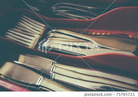 Cutlery in a drawer Cutlery in a drawer 75765721