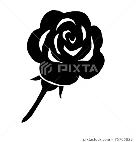 Black and white illustration of roses in paper-cutting Black and white illustration of roses in paper-cutting 75765822