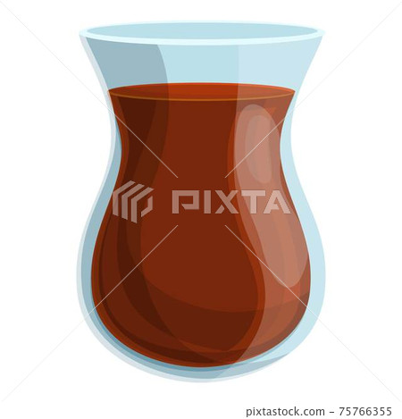 Turkish coffee glass icon, cartoon style 75766355