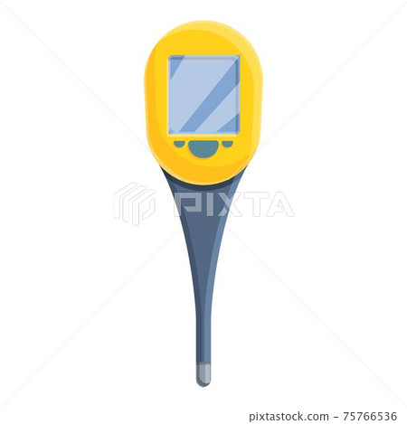 Flu digital thermometer icon, cartoon style 75766536