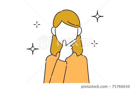 Faceless pose illustration, female student upper body, narcissist Faceless pose illustration, female student upper body, narcissist 75766630