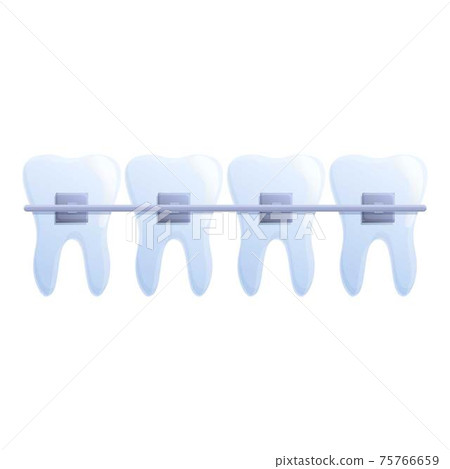 Tooth braces smile icon, cartoon style Tooth braces smile icon, cartoon style 75766659