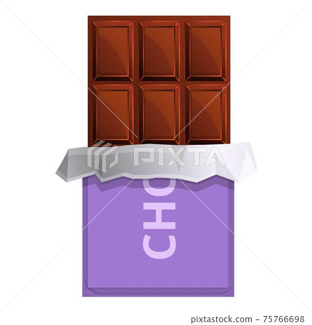Swiss chocolate bar icon, cartoon style Swiss chocolate bar icon, cartoon style 75766698