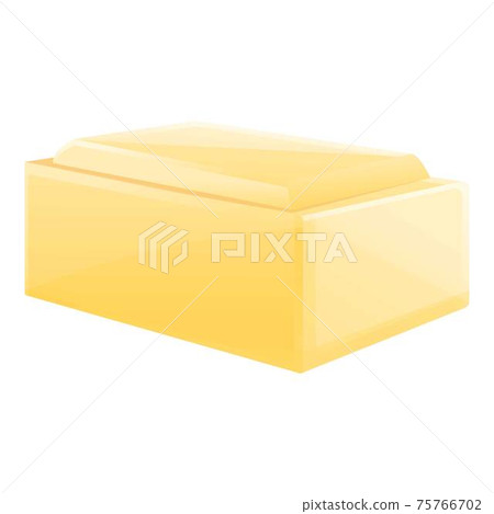 White chocolate piece icon, cartoon style 75766702