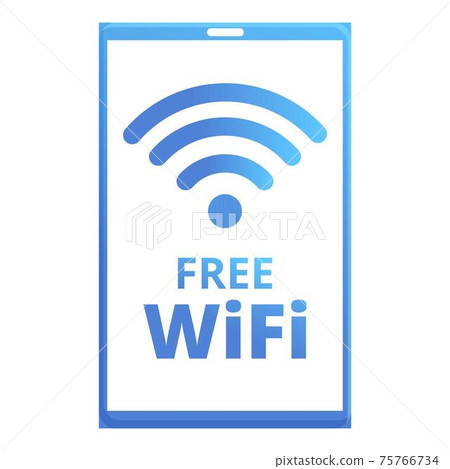Free wifi zone smartphone icon, cartoon style 75766734
