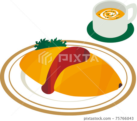 Omelette rice  75766843