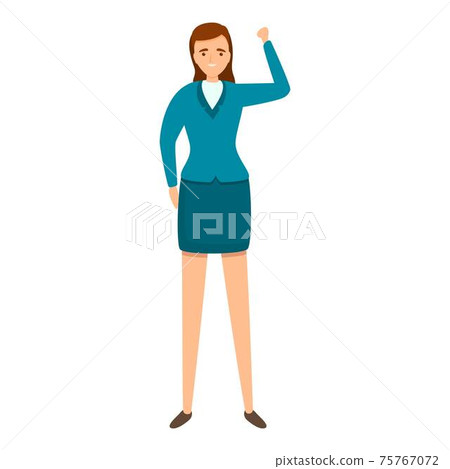 Successful happy business woman icon, cartoon style 75767072