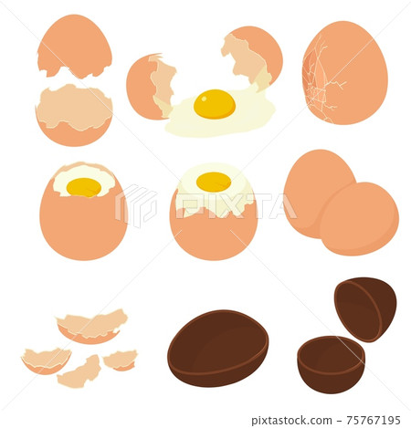 Eggshell icons set, isometric style 75767195