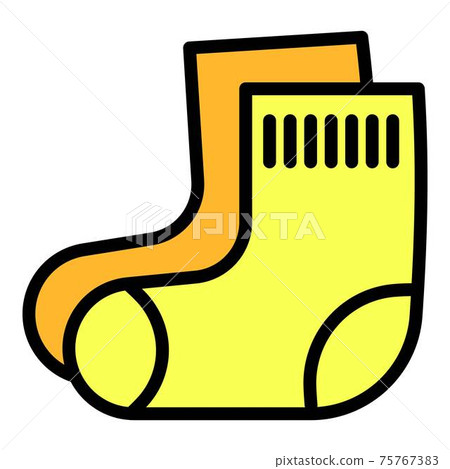 Baby cotton socks icon, outline style Baby cotton socks icon, outline style 75767383
